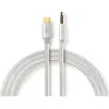 Image de Nedis Adaptateur USB USB 2.0 USB-C mâle 3.5 mm mâle 1.00 m rond Plaqué or Tressé/nylon Alumin (1 m), Câble audio