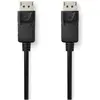 Image de Nedis Câble DisplayPort DisplayPort mâle DisplayPort mâle 8K@60Hz Nickelé 2.00 m rond PVC S (2 m), Câble vidéo, Noir
