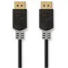 Image de Nedis Câble DisplayPort DisplayPort mâle DisplayPort mâle 8K@60Hz Plaqué or 3.00 m (3 m), Câble vidéo, Gris, Noir