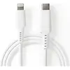 Image de Nedis Câble USB USB 2.0 Apple Lightning 8 broches USB Type-C   mâle 480 Mbps 60 W Nickelé rond PVC (1 m, USB 2.0, 60 W), Câble USB