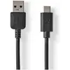 Image de Nedis Câble USB USB 3.2 Gen 2 USB-A mâle USB Type-C   mâle 10 Gbps 60 W Nickelé Unisexe (1 m, USB 3.2 Gen 2, 60 W), Câble USB