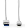 Image de Nedis Câble USB USB 3.2 Gen 2 USB-A mâle USB-C  mâle 10 Gbps Nickelé 1.00 m r (1 m, USB 3.2 Gen 2, 60 W), Câble USB