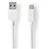 Image de Nedis Ccgw61600wt20 Câble Usb 3.2 Gen 1 Usb-a M-usb-c M 5gbs Nickelé 2 M 60w