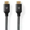 Image de Nedis Câble Hdmi Haut Débit Cvtb34000gy10 Sur Ethernet Hdmi-hdmi 4k Arc 18 Gbps Coton 1 M 60hz