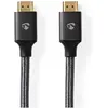 Image de Nedis Câble High Speed HDMI T avec Ethernet HDMIT mâle HDMIT mâle 4K@60Hz ARC 18 Gbps 2.00 m (2 m), Câble vidéo, Gris