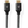 Image de Nedis Câble HDMI ultra haute vitesse - 48 Gbps - 1 m - rond - métal - anthracite (1 m), Câble vidéo, Gris