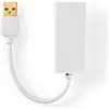 Image de Nedis Adaptateur réseau USB USB 2.0 100 Mbps USB-A Mâle RJ45 Femelle 0.20 m Round Gold Plated Bare Copp (USB-A, 20 cm), Adaptateur données + vidéo, Blanc