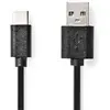 Image de Nedis Câble Usb 2.0 Ccgb60600bk30 Usb-c M-usb-a M 480mbs Nickelé 3 M 15w