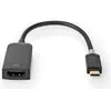 Image de Nedis Adaptateur USB USB 3.2 Gen 1 USB-CT mâle HDMIT femelle 0.20m rond Plaqué or PVC Anthracite (HDMI), Adaptateur vidéo, Noir