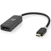 Image de Nedis Adaptateur USB USB 3.2 Gen 1 USB-CT Male DisplayPort Female 0.20 m Round Gold Plated PVC Anthraci (DisplayPort), Adaptateur vidéo, Gris