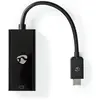 Image de Nedis Adaptateur USB USB 3.2 Gen 1 USB-CT Mâle Mini DisplayPort Femelle 0.20 m Round Nickel Plated PVC B (USB-C, 20 cm), Adaptateur données + vidéo, Noir