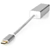 Image de Nedis Adaptateur USB- USB 3.2 Gen 1- USB Type-C mâle- RJ45 femelle- Plaqué or- 0.20 m (USB, USB-C, RJ45 (1x)), Adaptateur réseau, Argent