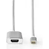Image de Nedis CCTB64680AL20. longueur du câble : 2 m, port 1 : HDMI type A (standard), port 2 : USB type-C. (2 m), Câble vidéo, Argent
