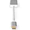 Image de Nedis Adaptateur USB USB 3.2 Gen 1 USB-C mâle DisplayPort 0.20 m rond Plaqué or Tressé/Nylon Sil (DisplayPort), Adaptateur vidéo, Argent