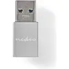 Image de Nedis Adaptateur USB-A vers USB-C, 5Gbps - Silver (USB-A, USB-C), Adaptateur pour appareils mobiles, Argent