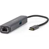 Image de Nedis Adaptateur USB multi-ports USB 3.2 Gen1 4-en-1 - USB-C  mâle, HDMI  femelle, RJ45 femelle, USB-A (USB-C, 4 ports), Station d’accueil + hub USB, Gris
