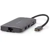 Image de Nedis Adaptateur Usb Multiport 7 En 1 Ccbw64240at02 Usb 3.2 Gen 1 Usb-c M-micro Sd/rj45 F/hdmi/sd/usb-c F/3x Usb-a F 5 Gbps Plaqué Or 0.2 M