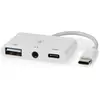 Image de Nedis Adaptateur multiport USB USB 2.0 USB-C  jack USB-A jack / USB-C  jack / 3.5 mm jack (USB-C, 3 ports), Station d’accueil + hub USB, Blanc