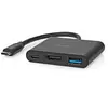 Image de Nedis Ccgb64770bk01 Adaptateur Usb Multiport 3 En 1 Usb 3.2 Gen 1 Usb-c M-hdmi/usb-a F/usb-c F 5 Gbps Nickelé 0.1 M