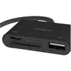 Image de Nedis Hub USB 1x USB-C  1x USB A / 1x USB-C  Port(s) 4 ports USB 2.0 Alimentation par U (USB-C, 4 ports), Station d'accueil + hub USB, Noir
