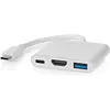 Image de Nedis CCGB64770WT01 (USB-C, 3 ports), Station d’accueil + hub USB, Blanc
