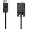 Image de Nedis Câble VGA DisplayPort mâle VGA mâle Nickelé Résolution maximale : 1080p 2.00 (2 m), Câble vidéo, Noir