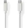 Image de Nedis Câble Lightning USB 2.0 Apple Lightning 8 broches USB-C  mâle 480 Mbps Nickelé 1 (1 m, USB 2.0, 18 W), Câble USB