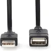 Image de Nedis Câble USB USB 2.0 USB-A mâle USB-A femelle 480 Mbps Nickelé 2.00 m Rond P (2 m, USB 2.0), Câble USB