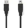 Image de Nedis Câble USB USB 2.0 USB-A mâle USB mini-B mâle 5 broches 480 Mbps Nickelé 5.00 (5 m, USB 2.0), Câble USB