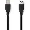 Image de Nedis Câble USB USB 3.2 Gen 1 USB-A mâle USB-A femelle 5 Gbps Nickelé 3.00 m Rond (3 m, USB 3.2 Gen 1), Câble USB