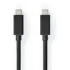 Image de Nedis Ccgb64020bk10 Câble Usb 3.2 Gen 2 Usb-c M-usb-c M 4k@ 20 Gb/s Nickelé 1 M 100w 60hz