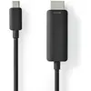 Image de Nedis Adaptateur USB-C - USB 3.2 Gen 1 - USB-C mâle - HDMI mâle - 4K@60Hz - 1.00 m - Rond - Verni (HDMI, 10 cm), Adaptateur données + vidéo, Noir