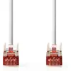 Image de Nedis Câble réseau CAT6- RJ45 mâle RJ45 mâle S/FTP 0.25 m Rond LSZH Blanc Étiquette (S/FTP, CAT6, 0.25 m), Câble réseau