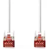 Image de Nedis Câble Cat 6 RJ45 mâle RJ45 mâle S/FTP 3.00 m Rond LSZH Blanc Étiquette (S/FTP, CAT6, 3 m), Câble réseau