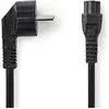 Image de Nedis Câble d'alimentation Fiche à contact de protection IEC-320-C5 Coudé Droit Nickelé 5.00 (5 m), Câble d'alimentation, Noir