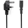 Image de Nedis Câble D'alimentation Uk Cegl11140bk20 Uk M-iec-320-c7 ² Nickelé 2x 0.75 Mm 2 M 3a 250v