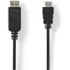 Image de Nedis Câble DisplayPort DisplayPort mâle HDMI  mâle Nickelé 2.00 m Rond PVC S (2 m), Câble vidéo, Noir