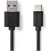 Image de Nedis Câble USB USB 2.0 USB-A mâle USB-C  mâle 2.5 W 480 Mbps Nickelé 1.00 m (1 m, USB 2.0, 2.50 W), Câble USB