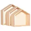 Image de Set de 3 étagères maison en bois 30 x 30 cm