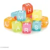 Image de 300 perles carrées Alphabet 6 mm - couleurs acidulées
