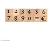 Image de Set de tampons bois - Chiffres antiques 1 cm - 12 pcs