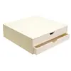 Image de Support à décorer en bois - Bloc avec deux tiroirs - 34,5 x 34 x 10 cm