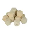 Image de 8 perles en bois polygonales 20 x 27 mm