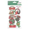 Image de 3 feuilles cartonnées d'autocollants prédécoupés Merry Christmas