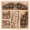 Image de 15 Mini décorations feuillages en bois