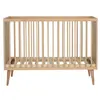 Image de Lit bébé 60x120 cm chêne clair et pieds hêtre massif Cosy
