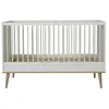 Image de Lit bébé évolutif 70x140 cm bois blanc et hêtre clair Fleur