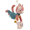 Image de Jeanne Le Chat - Peluche Nomade d activites - Rose et Vert - 26 cm