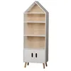Image de Toilinux - Bibliothèque Dream 5 étagères et 2 portes - H. 142 cm - Bois et Blanc - Dream