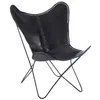 Image de Fauteuil Design en Cuir "Papillon" 92cm Noir